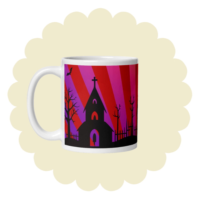White glossy mug