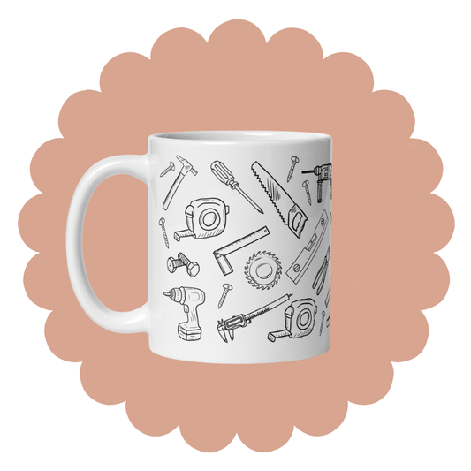 White glossy mug